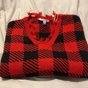no boundaries girls plaid sweater